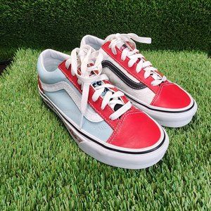 VANS | Big Ripper Red, White & Baby Blue Skater Sneakers - NEVER WORN